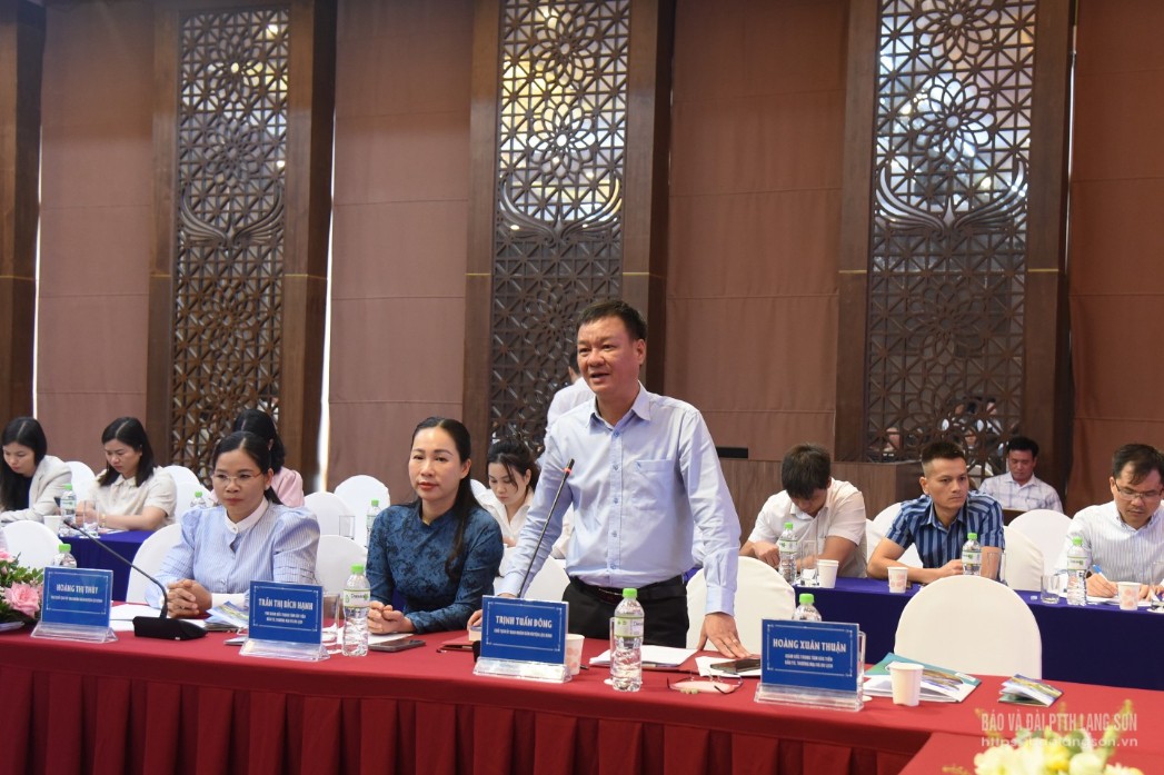 Lãnh đạo UBND huyện Lộc Bình phát biểu ý kiến tại hội nghị
