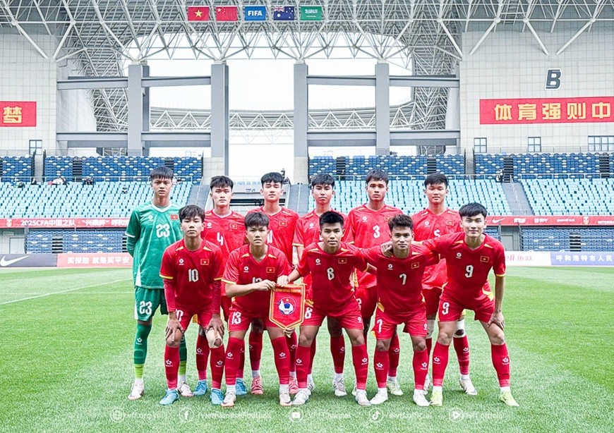 Đội hình xuất phát của U16 Việt Nam trong trận gặp U16 Australia. Ảnh: VFF