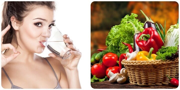 Uống đủ nước và ăn nhiều rau củ có tác dụng hạn chế axit uric rất hiệu quả
