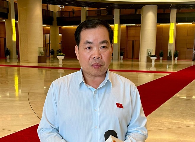 Đại biểu Nguyễn Quang Huân nhấn mạnh Quốc hội đã nhanh chóng thể chế hóa Nghị quyết 68 bằng Nghị quyết 198, tương tự như kinh nghiệm với Nghị quyết 57 và Nghị quyết 193 về khoa học công nghệ. (Ảnh: PV/Vietnam+)