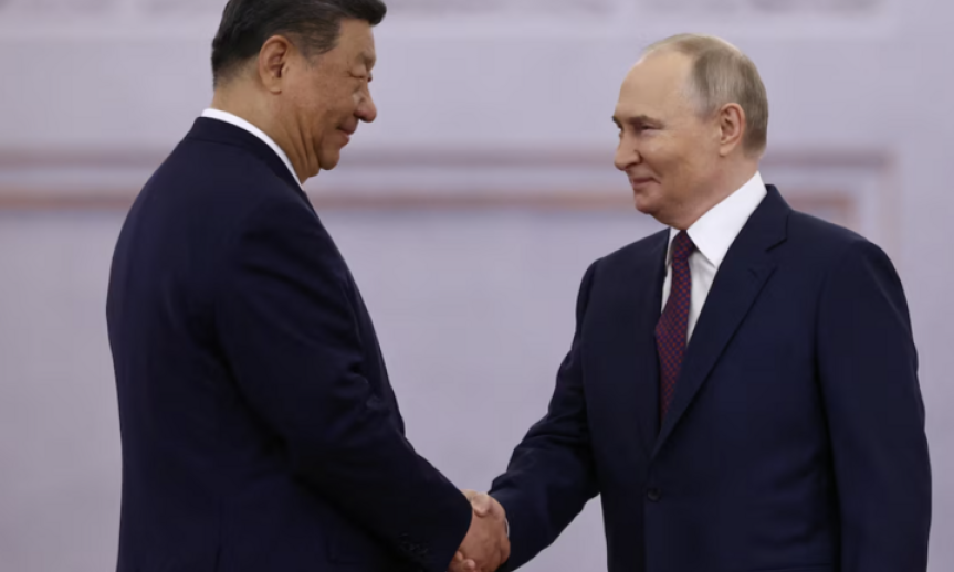 Tổng thống Nga Putin chào đón Chủ tịch Trung Quốc Tập Cận Bình ở điện Kremlin