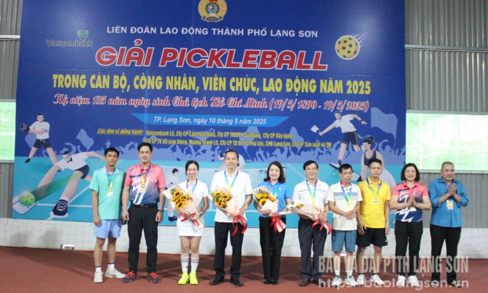 Trên 150 vận động viên tham gia giải Pickleball công nhân, viên chức, lao động thành phố Lạng Sơn