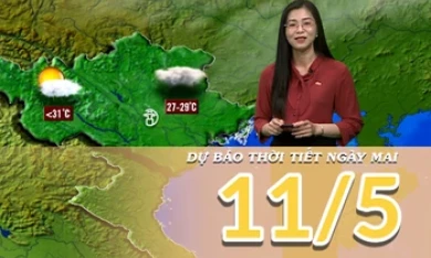 [Video] Dự báo thời tiết đêm nay và ngày mai 11/5/2025: Cảnh báo mưa dông, gió giật mạnh tại Bắc Bộ