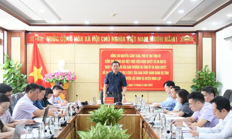 Đồng chí Phó Bí thư Tỉnh ủy làm việc với huyện Đình Lập và Lộc Bình