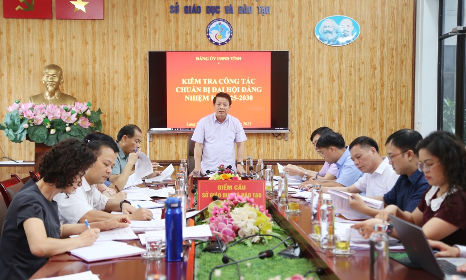 Kiểm tra công tác chuẩn bị tổ chức Đại hội điểm Đảng bộ Sở Giáo dục và Đào tạo nhiệm kỳ 2025-2030