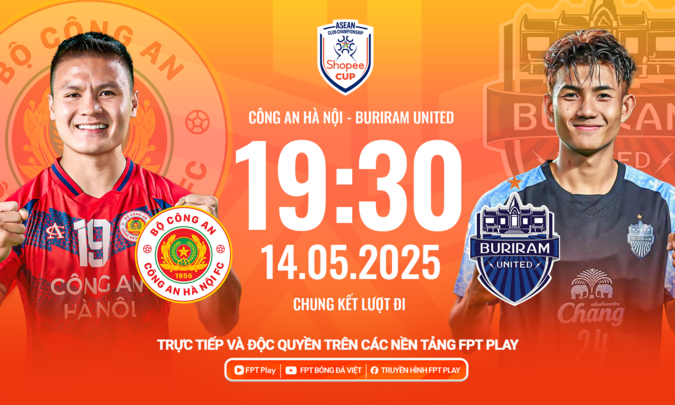 Xem trực tiếp CLB Công an Hà Nội vs Buriram United ngày 14/5 trên kênh nào?