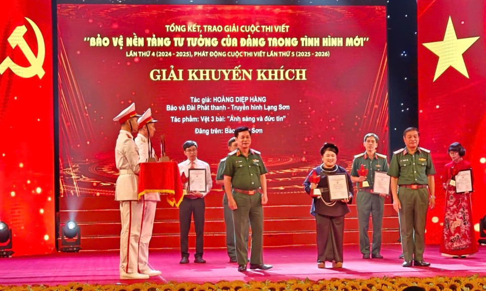 Báo và Đài Phát thanh Truyền hình Lạng Sơn: Đạt giải Khuyến khích Cuộc thi viết về Bảo vệ nền tảng tư tưởng của Đảng