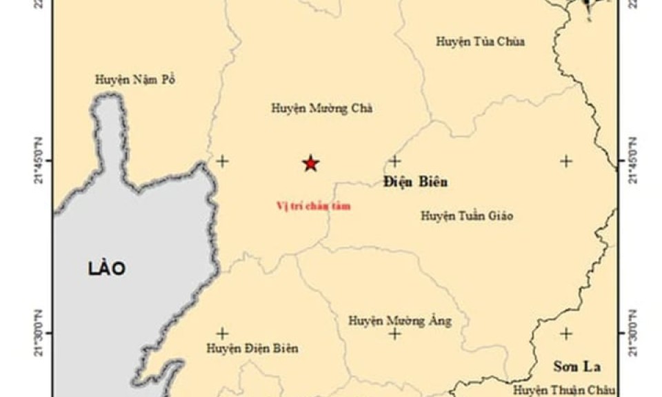 Động đất 5 độ Richter gây rung lắc nhà cửa ở Điện Biên