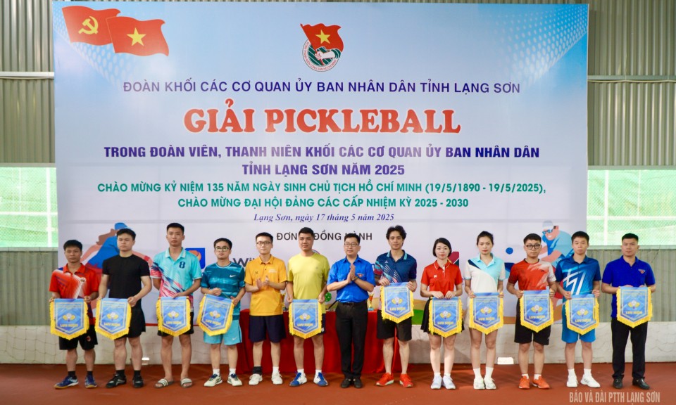 Trên 100 vận động viên tham gia giải Pickleball trong đoàn viên, thanh niên Khối các cơ quan UBND tỉnh 2025