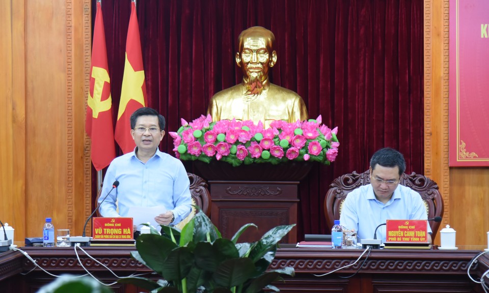Đoàn Kiểm tra của Ban Chỉ đạo 35 Trung ương làm việc với Ban Chỉ đạo 35 tỉnh