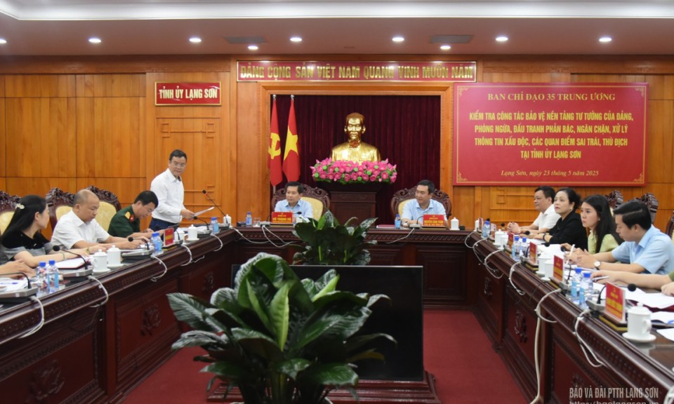 Đoàn Kiểm tra của Ban Chỉ đạo 35 Trung ương làm việc với Ban Chỉ đạo 35 tỉnh