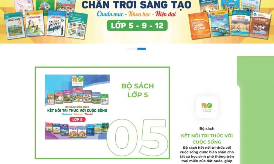 Hoàn thành cập nhật sách giáo khoa điện tử miễn phí trên trang taphuan.nxbgd.vn