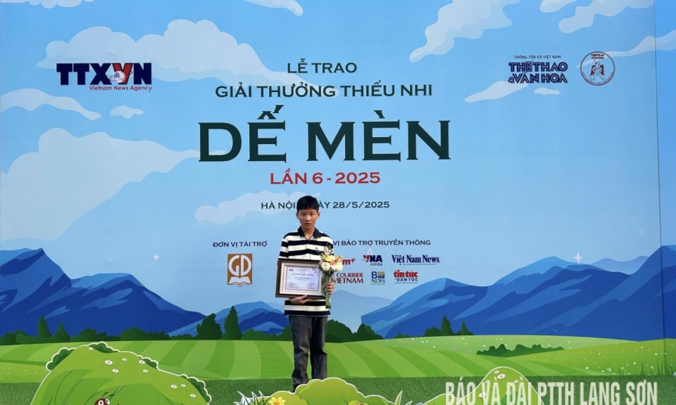 Lạng Sơn có một họa sỹ nhí đạt giải Khát vọng Dế mèn