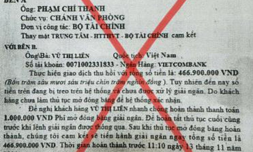 Cảnh báo giả danh Bộ Tài chính để lừa đảo