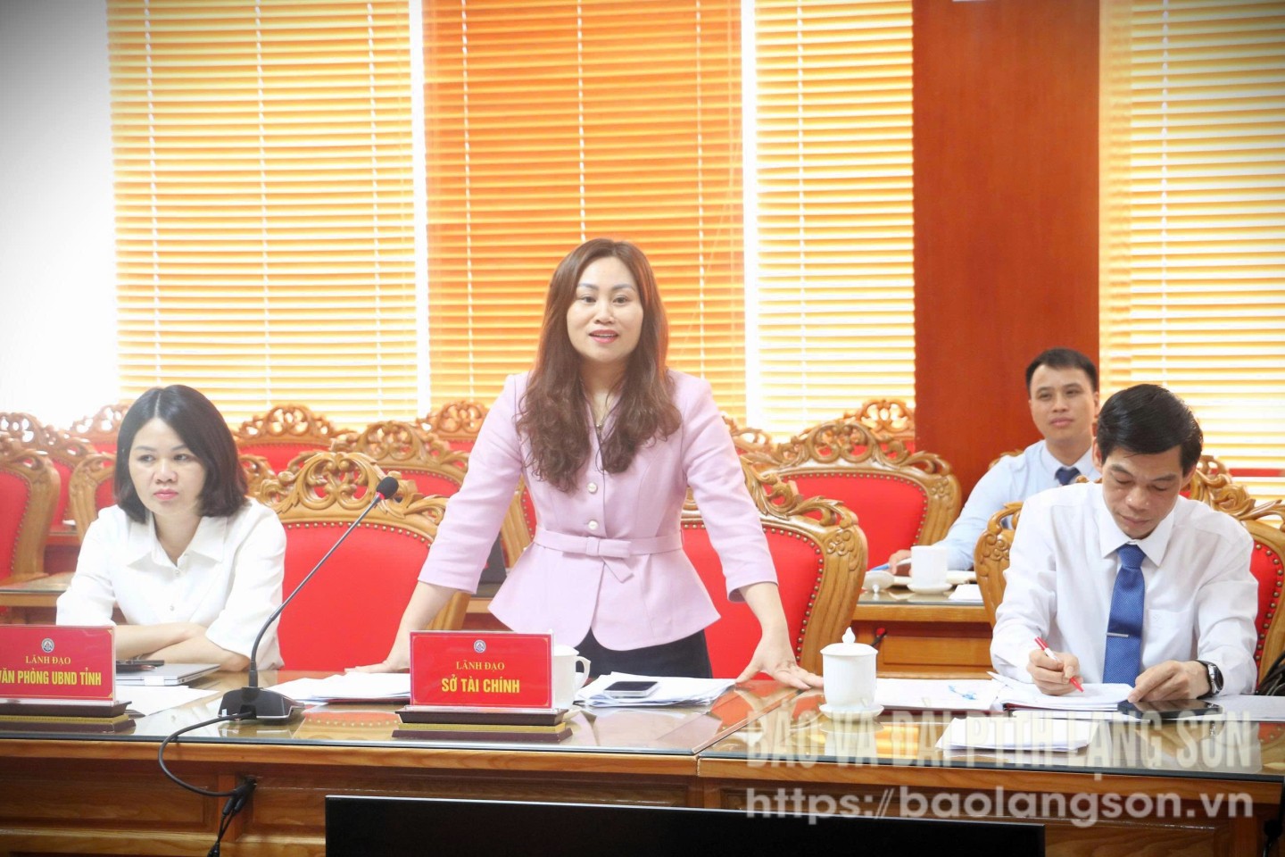 Lãnh đạo Sở Tài Chính phát biểu tại buổi làm việc