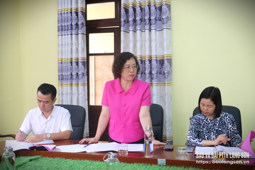 Thành viên đoàn công tác Đảng ủy CCQ Đảng tỉnh phát biểu tại buổi làm việc