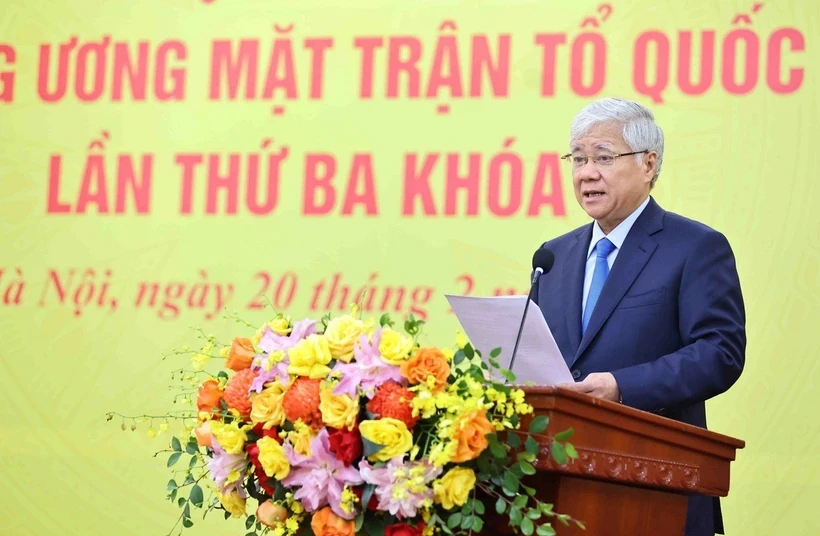 Chủ tịch Ủy ban Trung ương Mặt trận Tổ quốc Việt Nam Đỗ Văn Chiến. (Ảnh: Minh Đức/TTXVN)