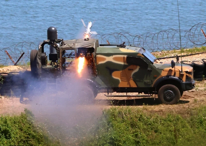Tên lửa chống tăng Spike. (Ảnh: Yonhap/TTXVN)