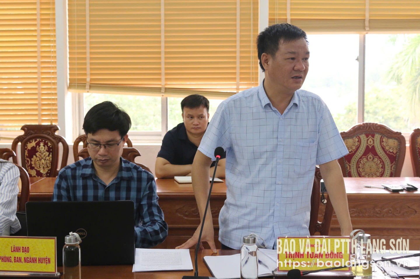 Lãnh đạo huyện Lộc Bình phát biểu tại buổi kiểm tra