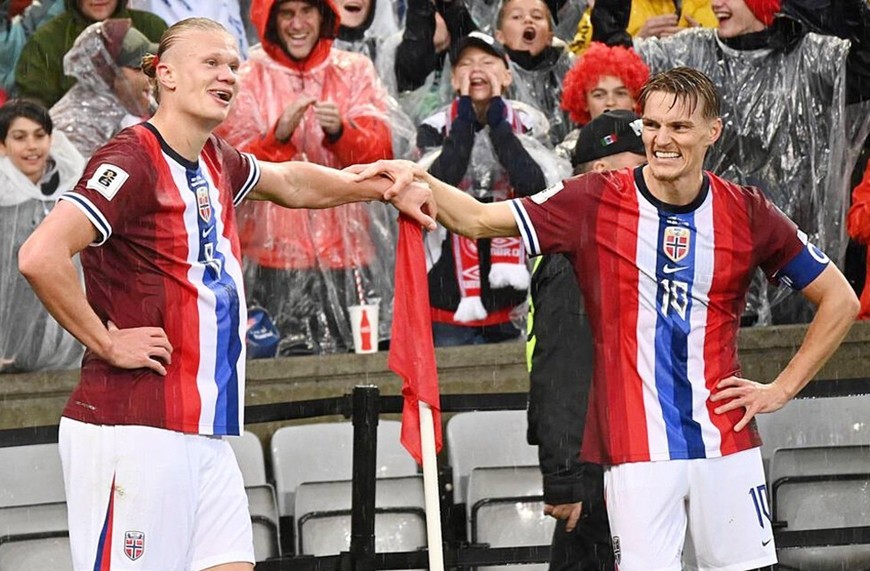 Tin thể thao (7-6): Haaland ăn mừng ngạo nghễ cùng Odegaard. Ảnh: Uefa