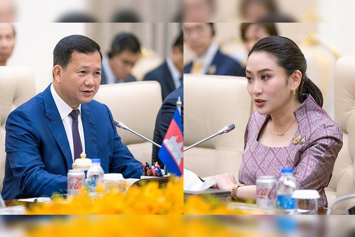 Thủ tướng Campuchia Hun Manet gặp người đồng cấp Thái Lan Paetongtarn Shinawatra vào tháng 4 tại Campuchia.