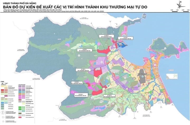 Vị trí dự kiến đề xuất hình thành khu thương mại tự do Đà Nẵng.