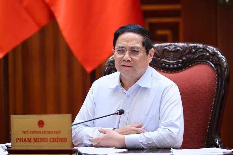 Thủ tướng Phạm Minh Chính chủ trì cuộc họp Thường trực Chính phủ về 4 dự án, hồ sơ luật - Ảnh: VGP/Nhật Bắc