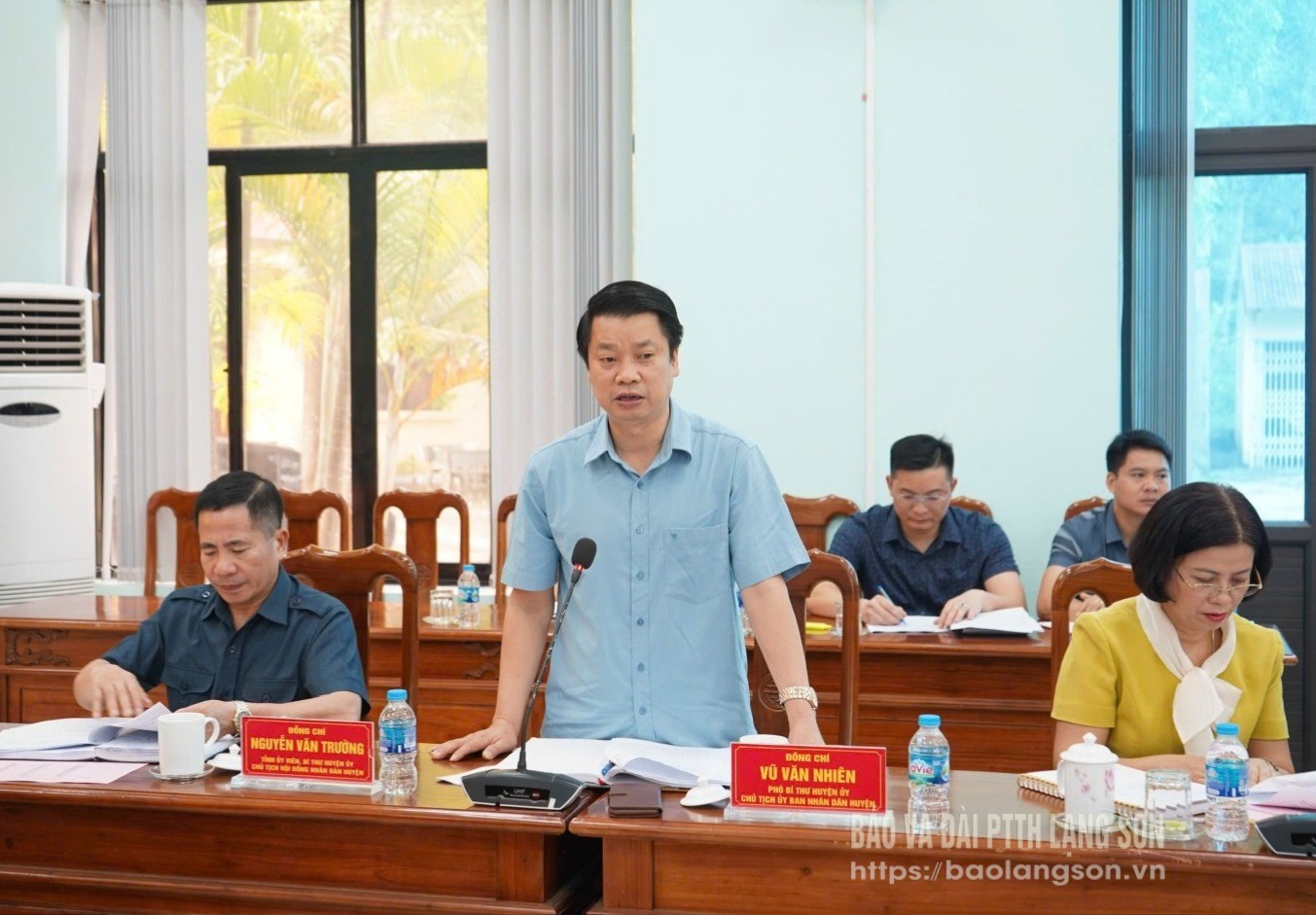 Lãnh đạo UBND huyện Văn Lãng phát biểu tại buổi kiểm tra