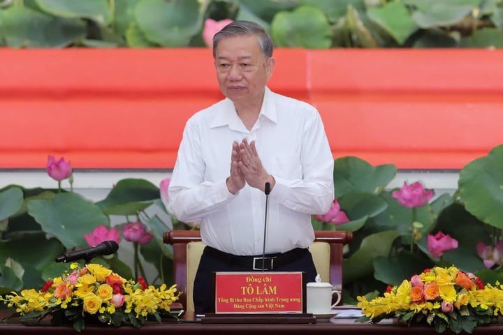 Tổng Bí thư Tô Lâm làm việc với lãnh đạo TP.HCM, Bình Dương và Bà Rịa - Vũng Tàu (Ảnh: NLĐ)