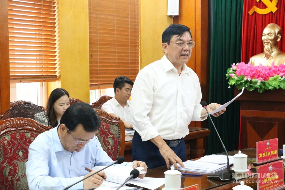 Lãnh đạo Kho bạc nhà nước tỉnh trình bày Báo cáo của UBND tỉnh về tài chính nhà nước tỉnh Lạng Sơn năm 2024 tại buổi thẩm tra