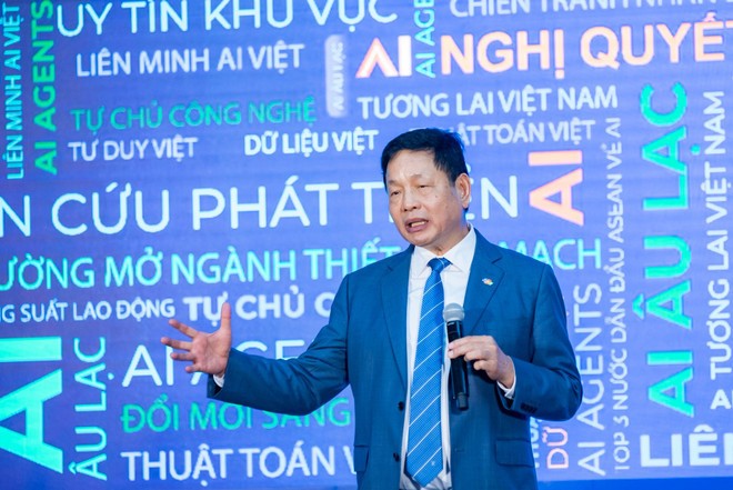 Ông Trương Gia Bình - Chủ tịch FPT, người có sáng kiến thành lập Liên minh AI Âu Lạc. (Ảnh: PV/Vietnam+)