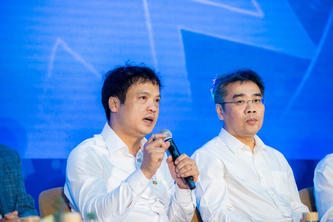 Ông Nguyễn Văn Khoa - Tổng Giám đốc Tập đoàn FPT chia sẻ tại sự kiện. (Ảnh: PV/Vietnam+)