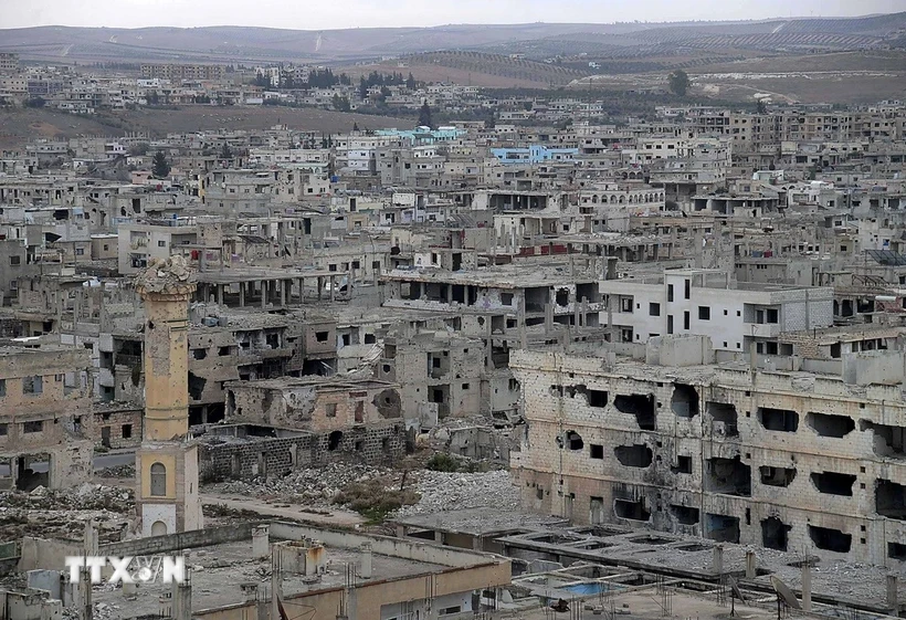 Cảnh tàn phá do xung đột tại Daraa (Syria). (Ảnh: THX/TTXVN)