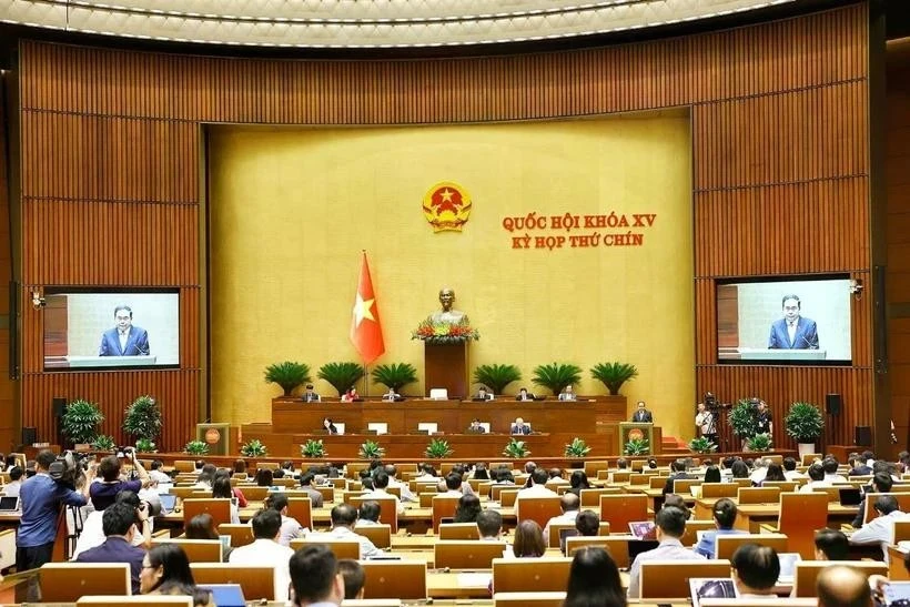 越南十五届国会九次会议场景。图自越通社