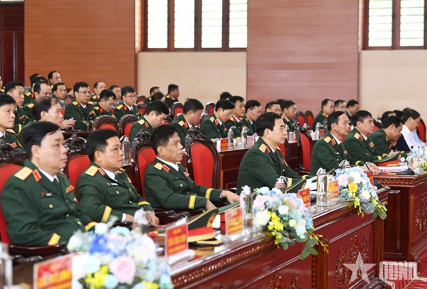 Đại tướng Phan Văn Giang và các đại biểu tại lễ công bố.