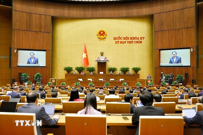 Chủ tịch Quốc hội Trần Thanh Mẫn phát biểu bế mạc Kỳ họp. (Ảnh: Doãn Tấn/TTXVN)