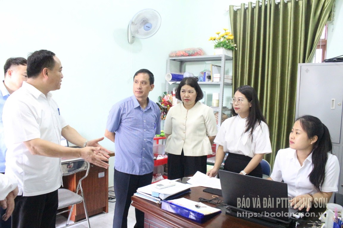 Đoàn công tác của tỉnh kiểm tra vận hành thử nghiệm mô hình chính quyền địa phương hai cấp tại xã Thiện Tân (mới)
