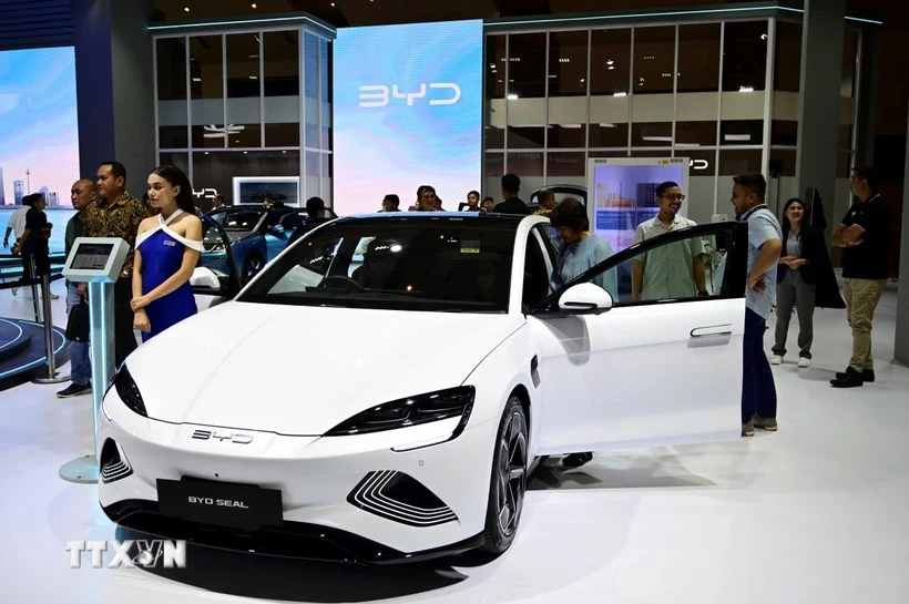 Mẫu xe điện của BYD, Trung Quốc. (Ảnh: THX/TTXVN)
