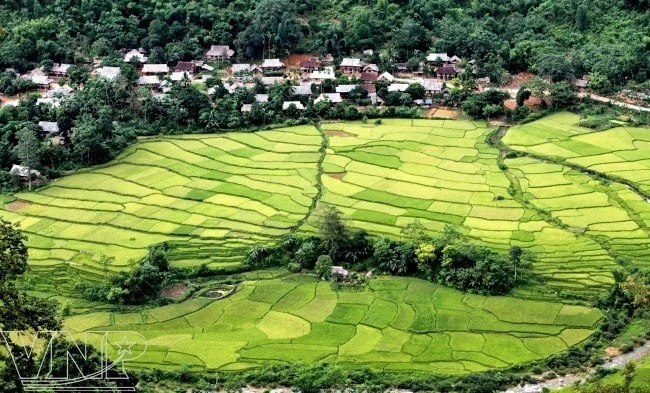 A village of Thai ethnic group in Pu Luong, Thanh Hoa province. (Photo: VNA)