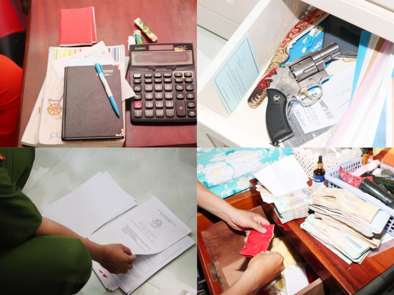 Cùng tang vật vụ án.