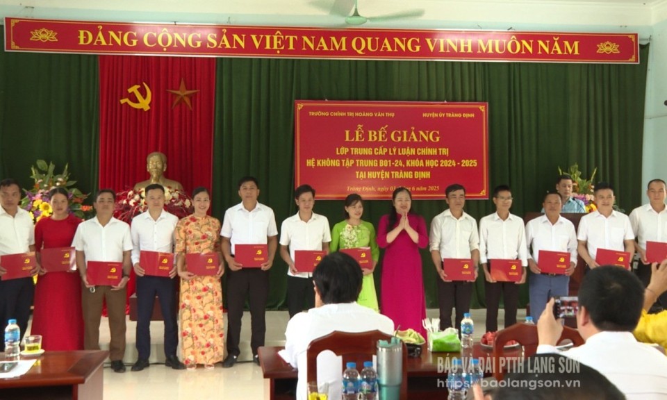 Bế giảng lớp Trung cấp lý luận chính trị hệ không tập trung B01-24