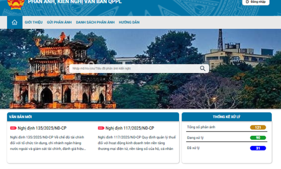 Trước 20/6, hoàn thành tích hợp Hệ thống tiếp nhận, xử lý phản ánh, kiến nghị về VBQPPL với Cổng TTĐT