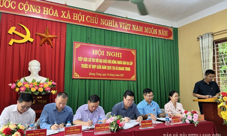 Đại biểu HĐND 3 cấp tiếp xúc với cử tri xã Quang Trung (Bình Gia)