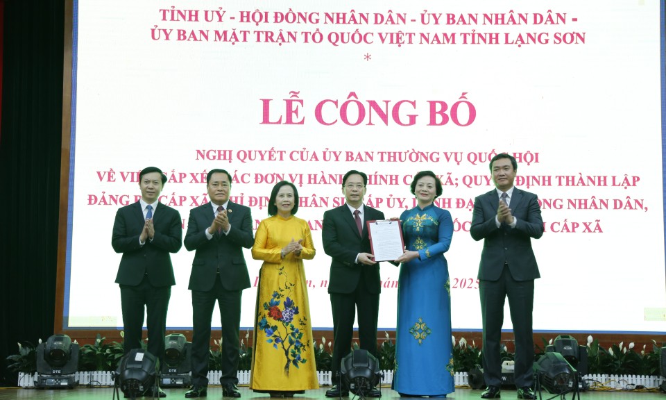 Công bố Nghị quyết của Ủy ban Thường vụ Quốc hội, các quyết định của tỉnh về thực hiện mô hình chính quyền địa phương 2 cấp.