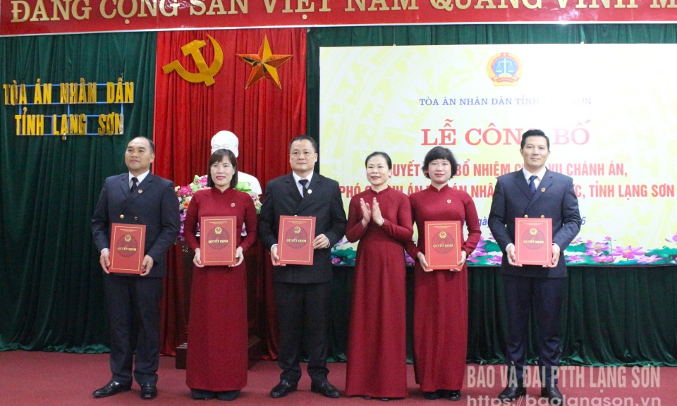 Bổ nhiệm 5 chánh án, 14 phó chánh án Tòa án Nhân dân các khu vực trên địa bàn tỉnh