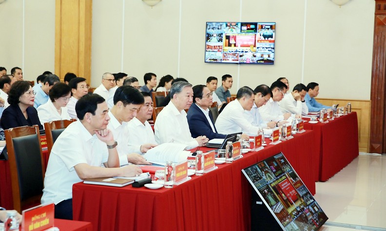 Tổng Bí thư Tô Lâm và các đại biểu tham dự hội nghị.