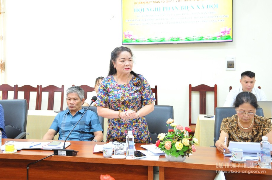 Đại biểu phát biểu phản biện tại hội nghị