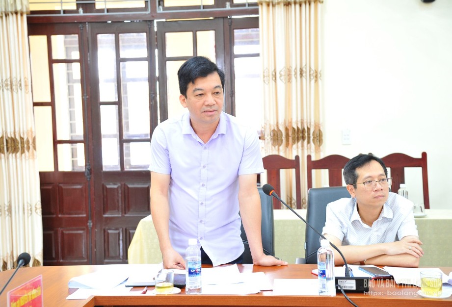 Lãnh đạo Ban Văn hoá - Xã hội, HĐND tỉnh phát biểu tại hội nghị