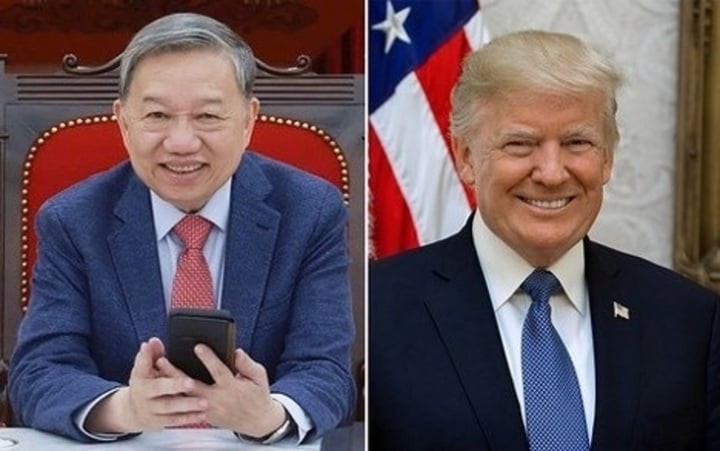 Tổng Bí thư Tô Lâm và Tổng thống Mỹ Donald Trump.