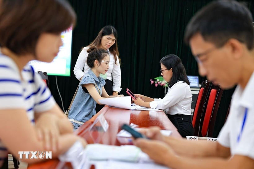 Hà Nội ngày đầu triển khai chính quyền 2 cấp. (Ảnh: Thanh Tùng/TTXVN)